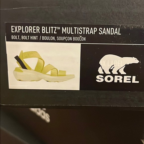 Sorel Explorer Blitz Multi Strap Sandals Shoes New Yellow Black Women’s sizes - Picture 13 of 13